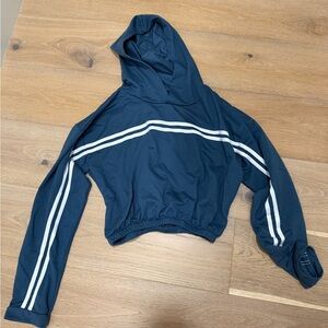 SHEIN Navy Blue Hoodie with White Stripes